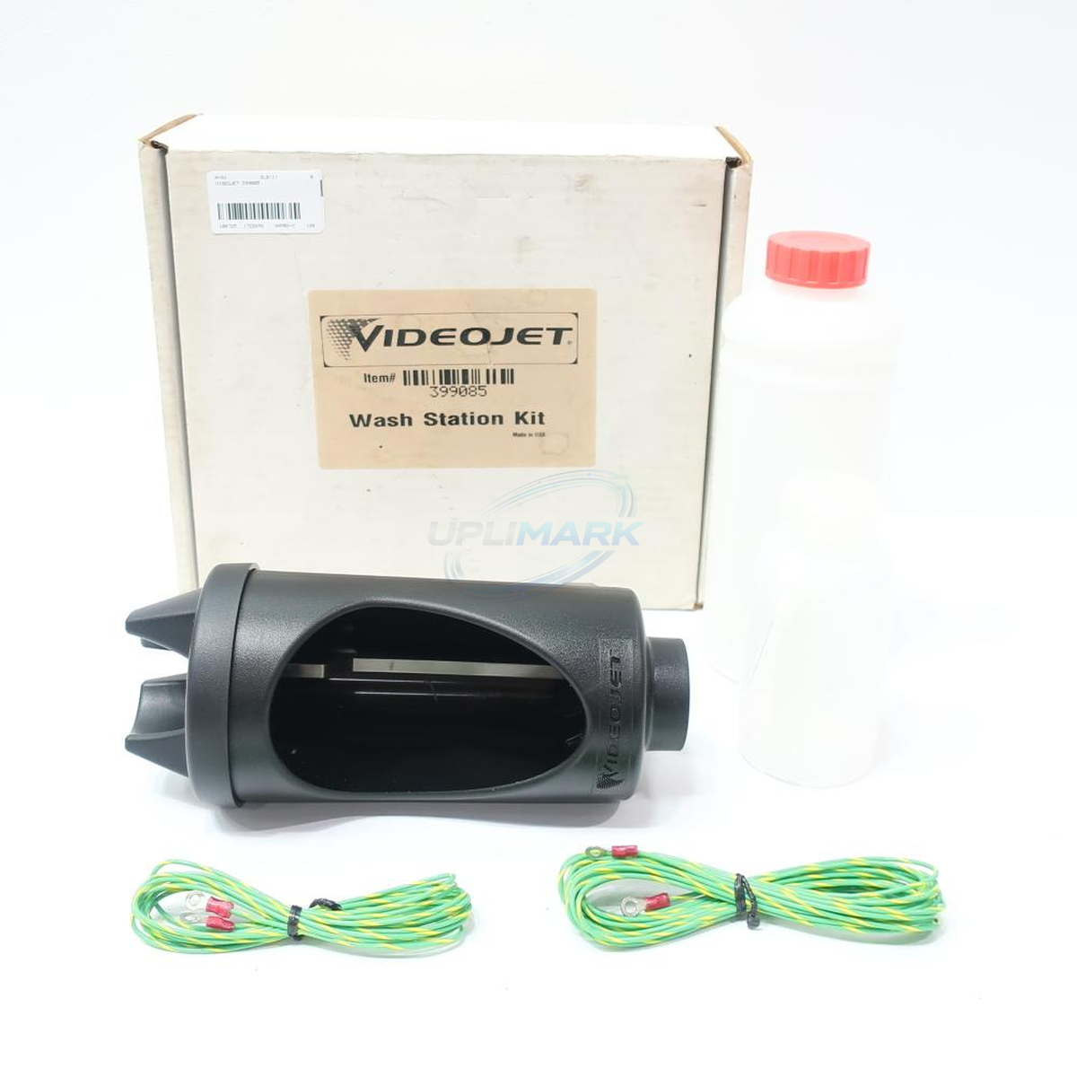 Videojet 399085 wash station kit with bottle, holder and ground cables; fitment reference