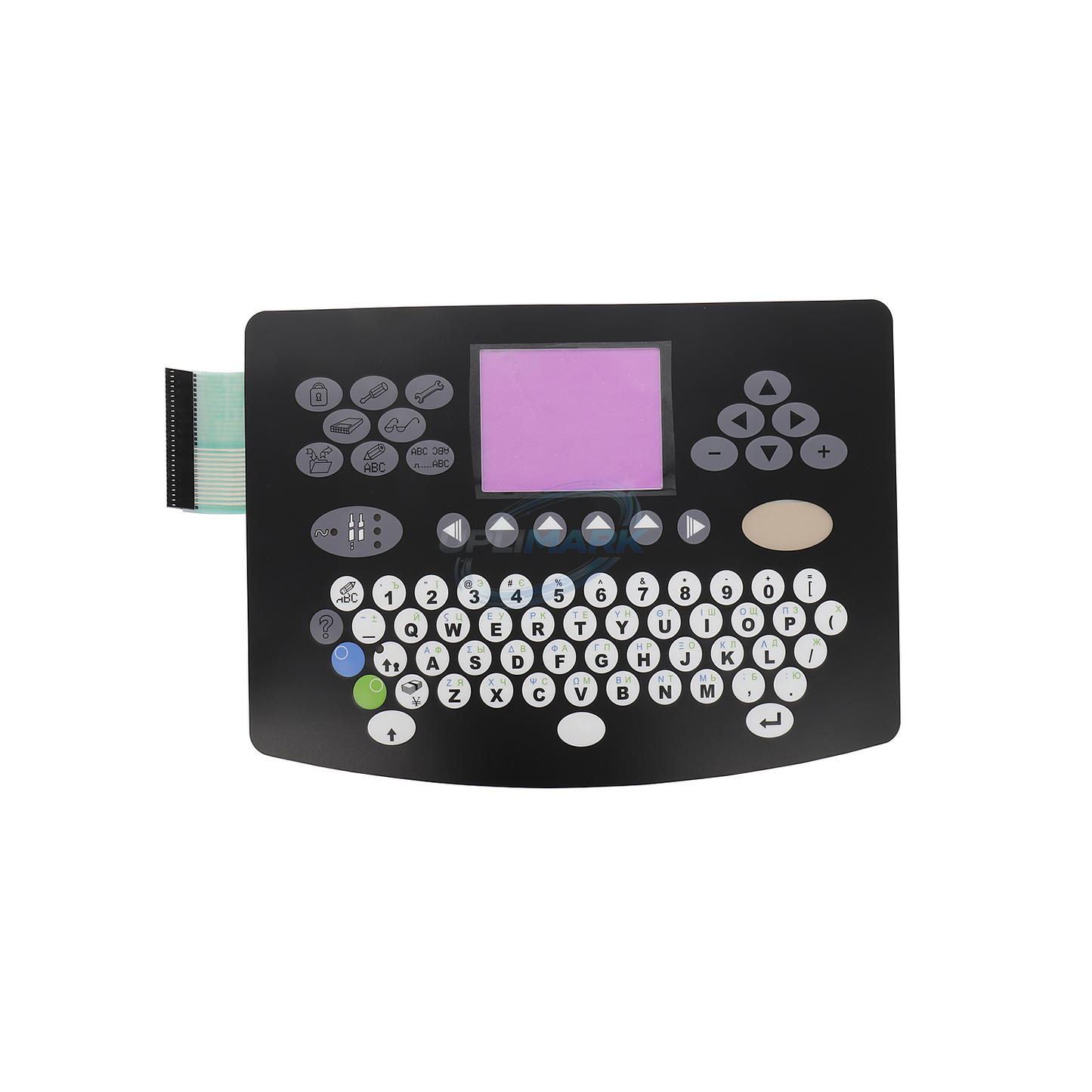 Large-Blue-Screen Russian Keyboard Faceplate for Domino A-Series – UPLIMARK UDM-X0230, view 1