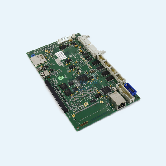 Used/Disassembled 9040 M-Head PC Board for Markem-Imaje 9040 printers with the corresponding M-head electronics – UPLIMARK UMI-ENM37883-04, view 1