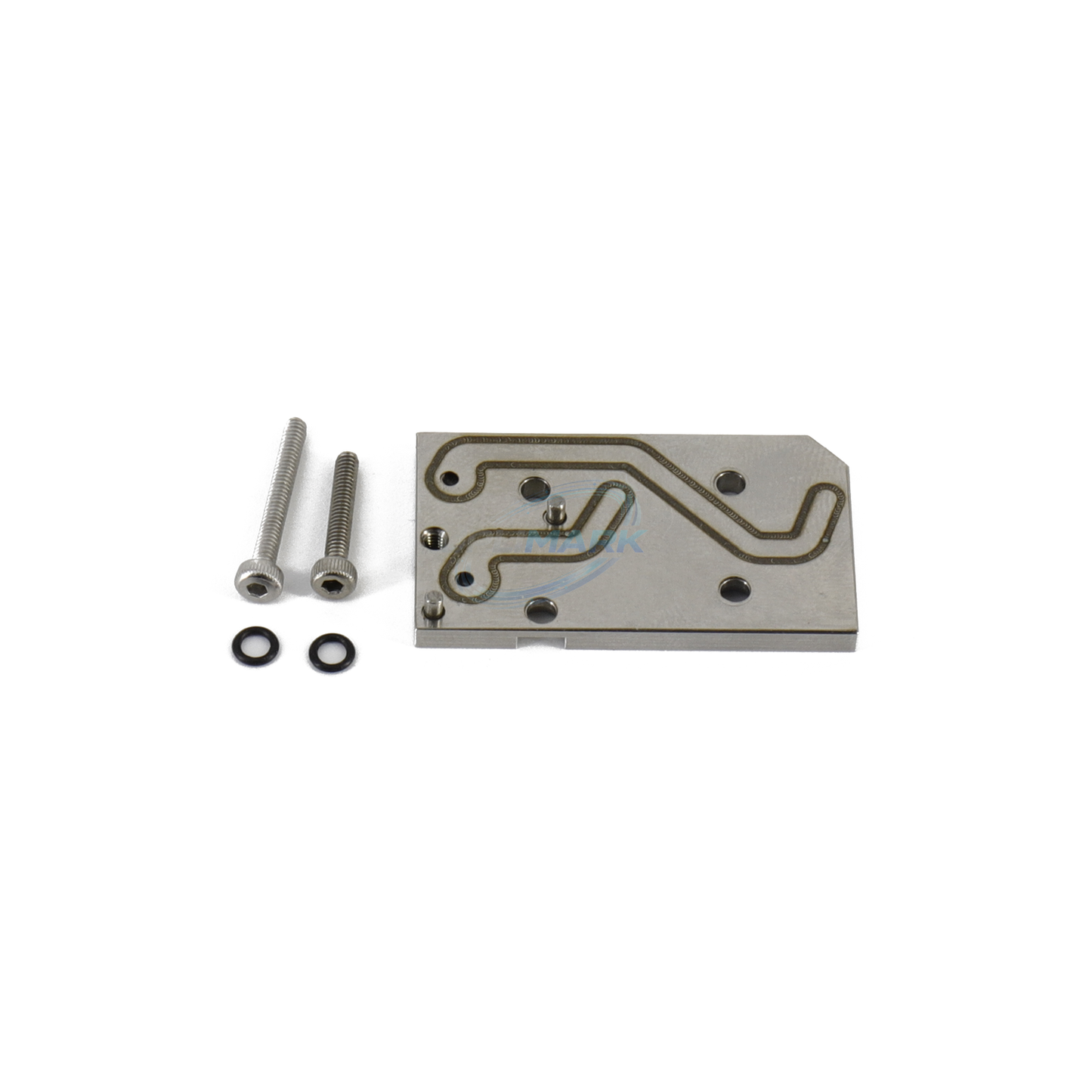 G-Head Nozzle Valve Seat Connecting Plate for Markem-Imaje 90 Series printers with the corresponding G-head configuration – UPLIMARK UMI-X0374, view 1