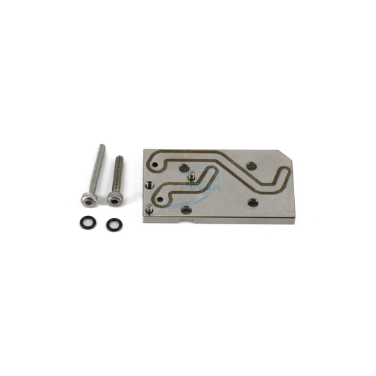 G-Head Nozzle Valve Seat Connecting Plate for Markem-Imaje 90 Series printers with the corresponding G-head configuration – UPLIMARK UMI-X0374, view 1