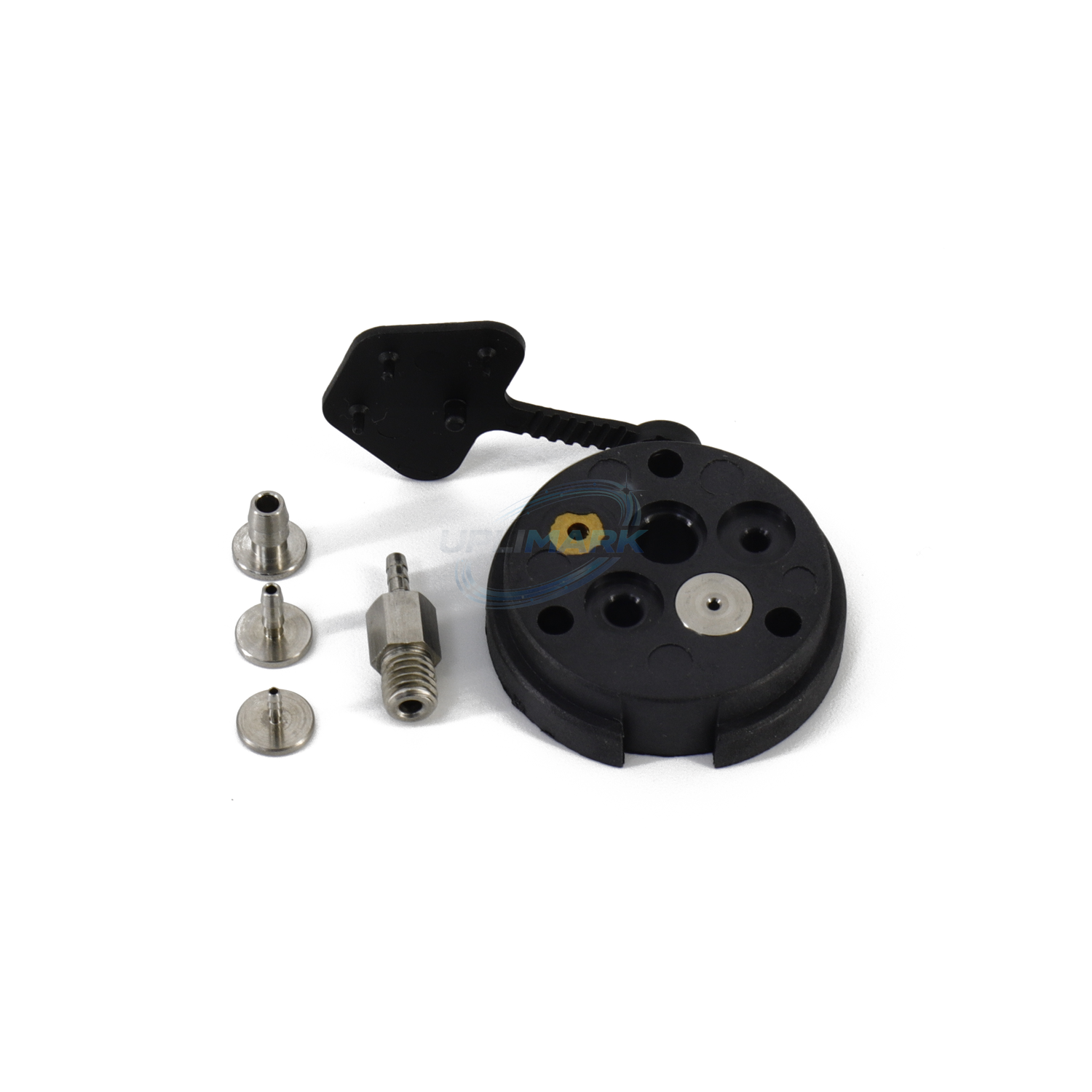 Male Nozzle Tube Connection Module Base for Markem-Imaje 90 Series printers – UPLIMARK UMI-X0382, view 1