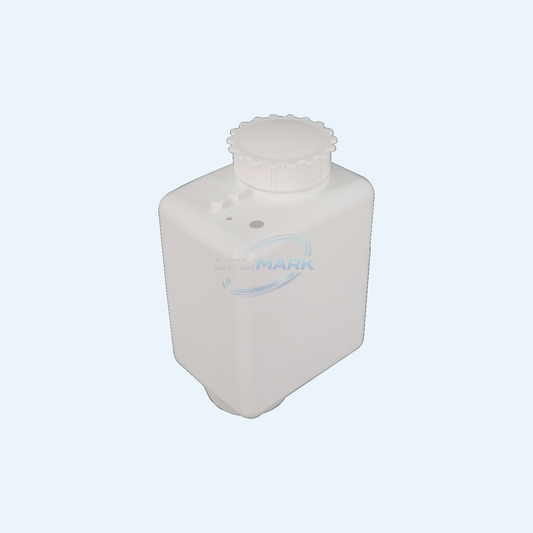 UPLIMARK UMI-X0456 white-ink empty tank with cover for Markem-Imaje 9040 – upright front view
