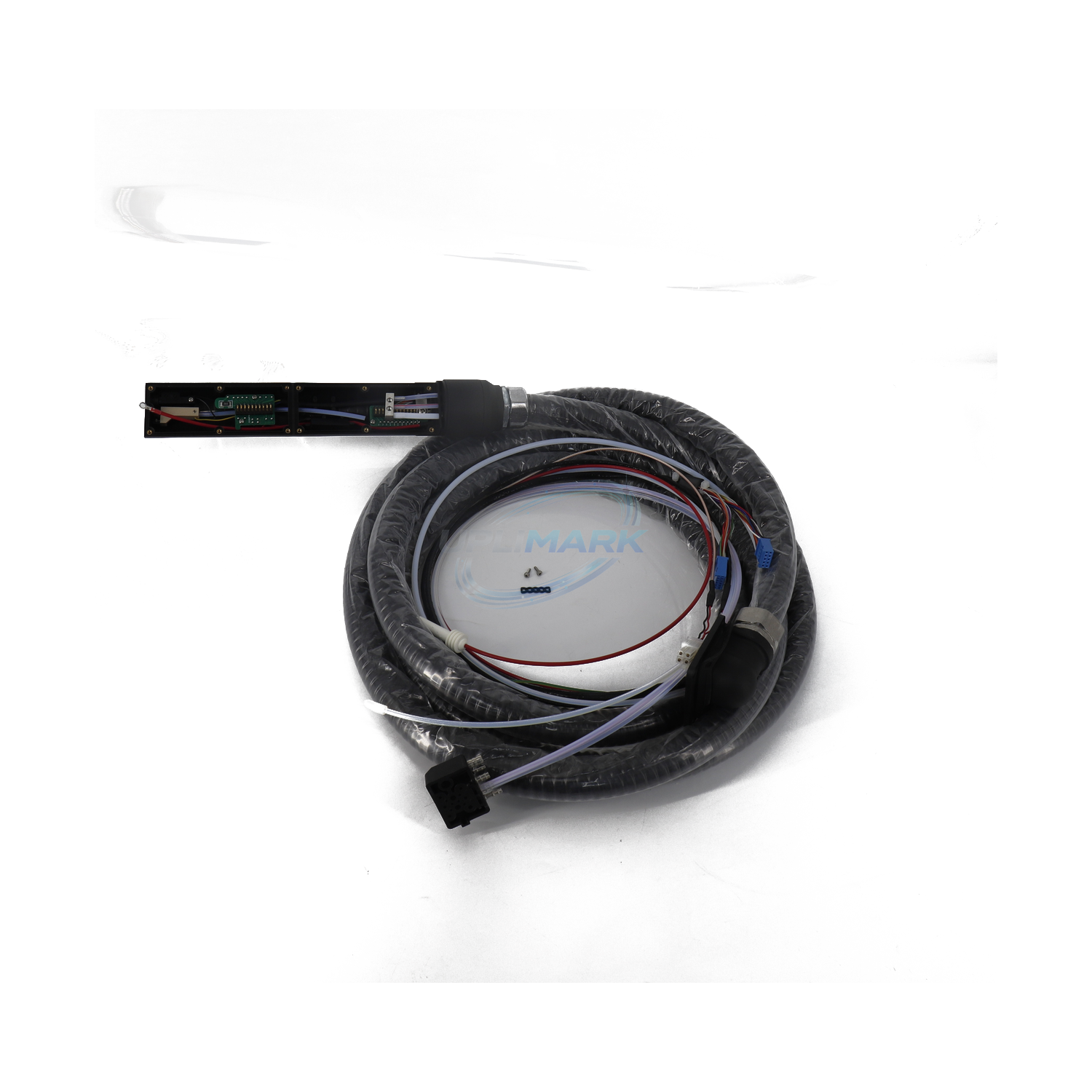UPL-VJ-1000-GEN-466 coiled printhead conduit top view with tubes and connectors