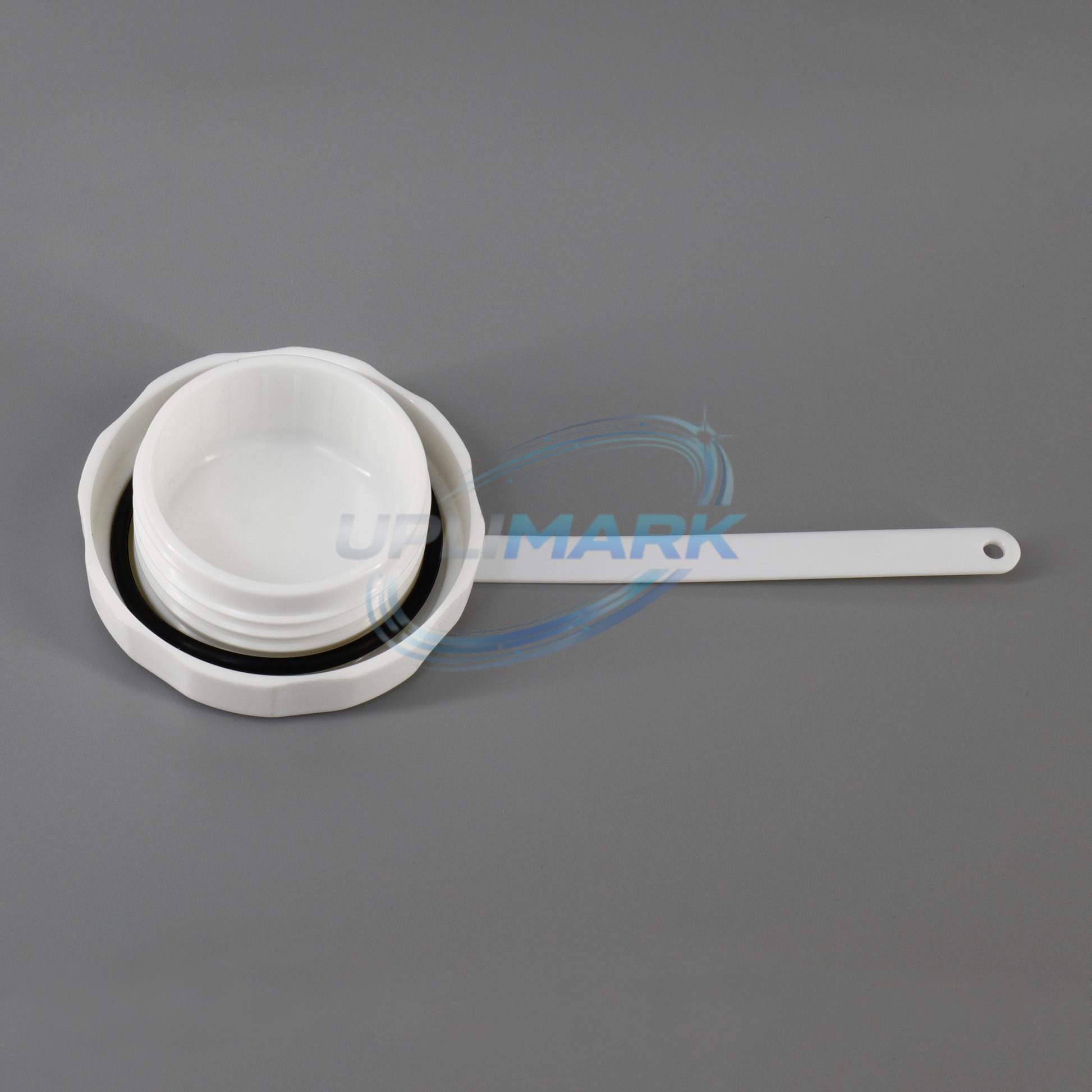UPLIMARK UVJ-100-043S-195 white top-up filler cap for Willett 43S and 400 Series, angle 1