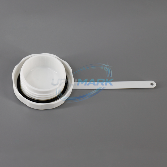 UPLIMARK UVJ-100-043S-195 white top-up filler cap for Willett 43S and 400 Series, angle 1