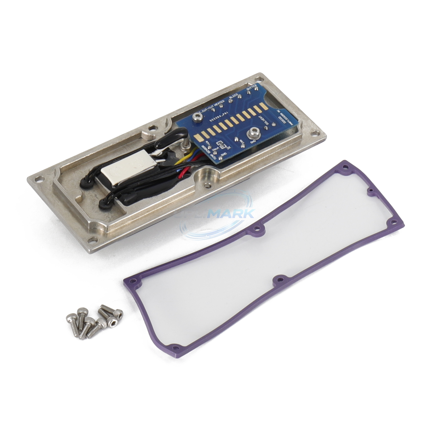 UVJ-395630 manifold valve module right angled reverse view with purple gasket