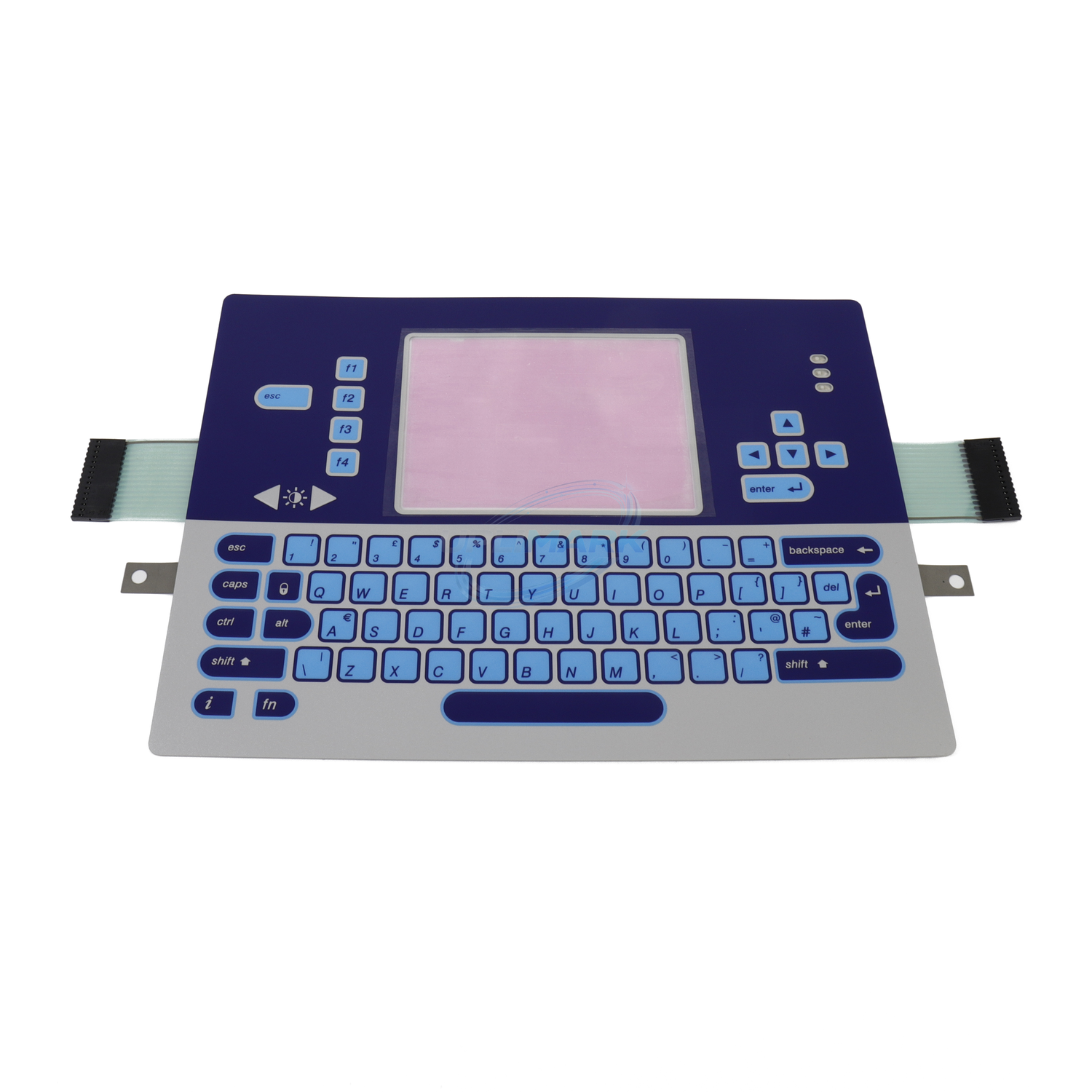UVJ-399117 keypad membrane overlay front view with ribbon cables for Videojet 1000 Series