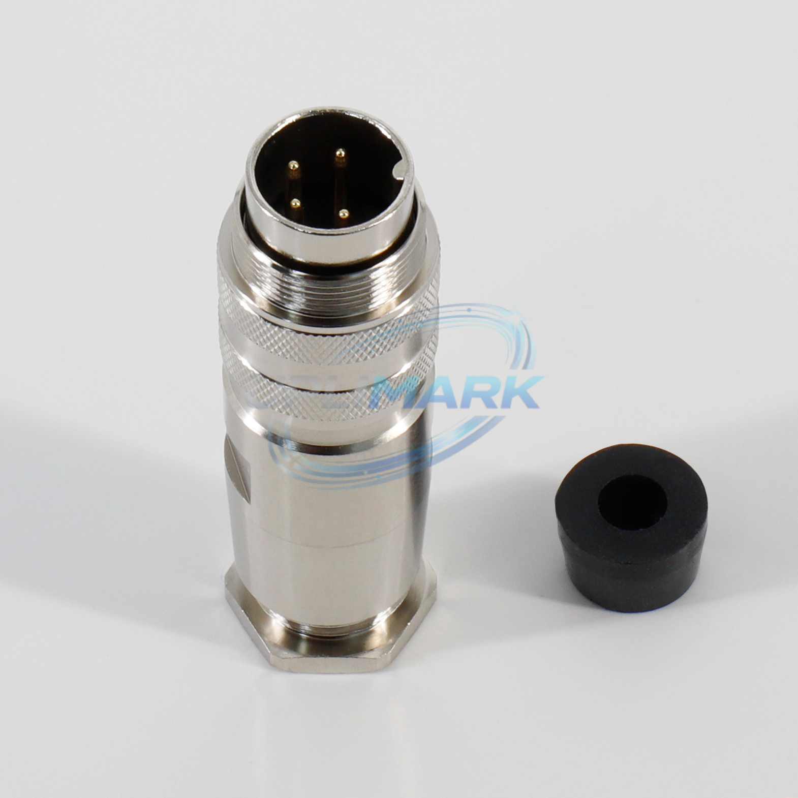 UVJ-500-0036-581-02-01 four-pin DIN plug upright contact view