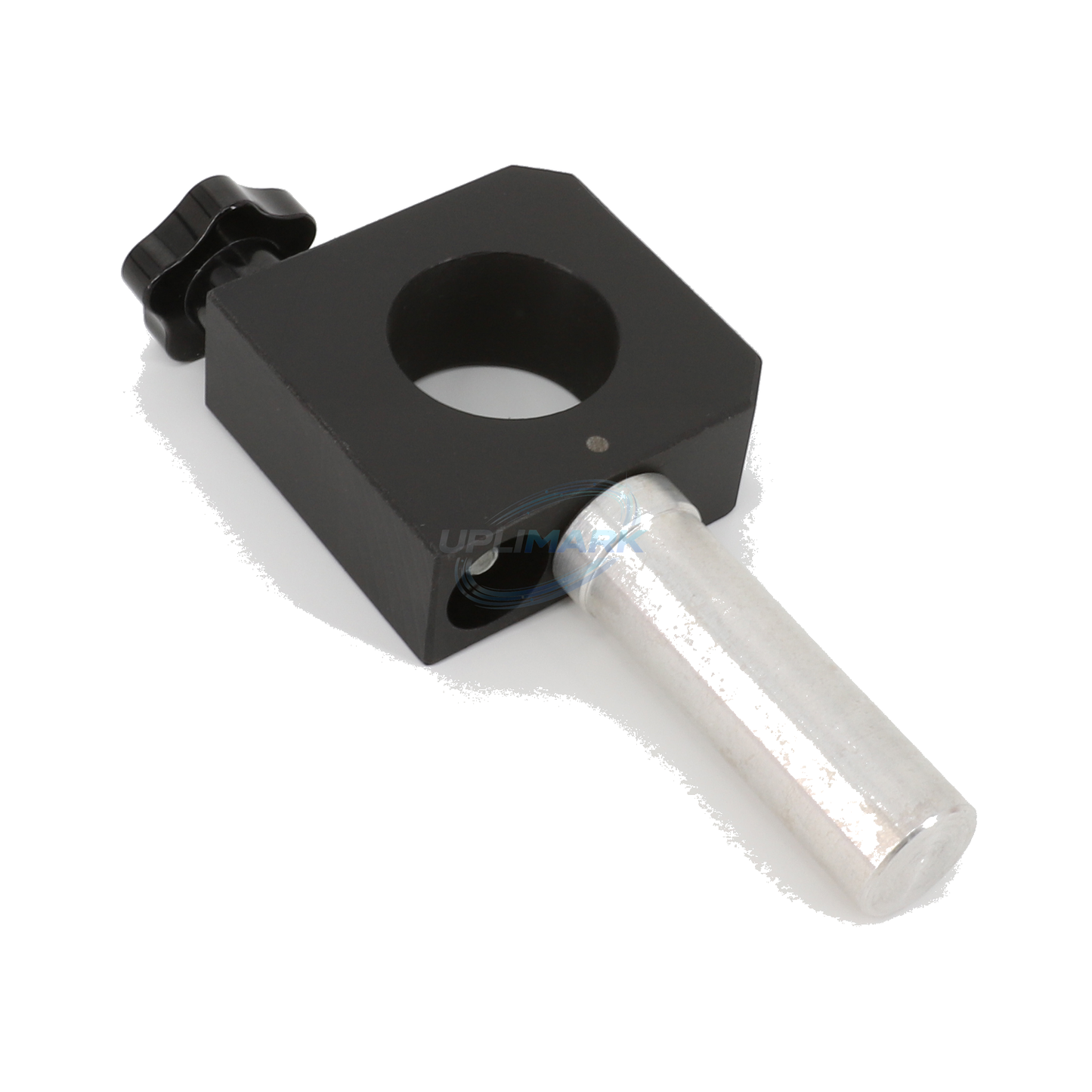 UVJ-X0221 printhead mounting bracket angled view showing large bore and aluminum support rod