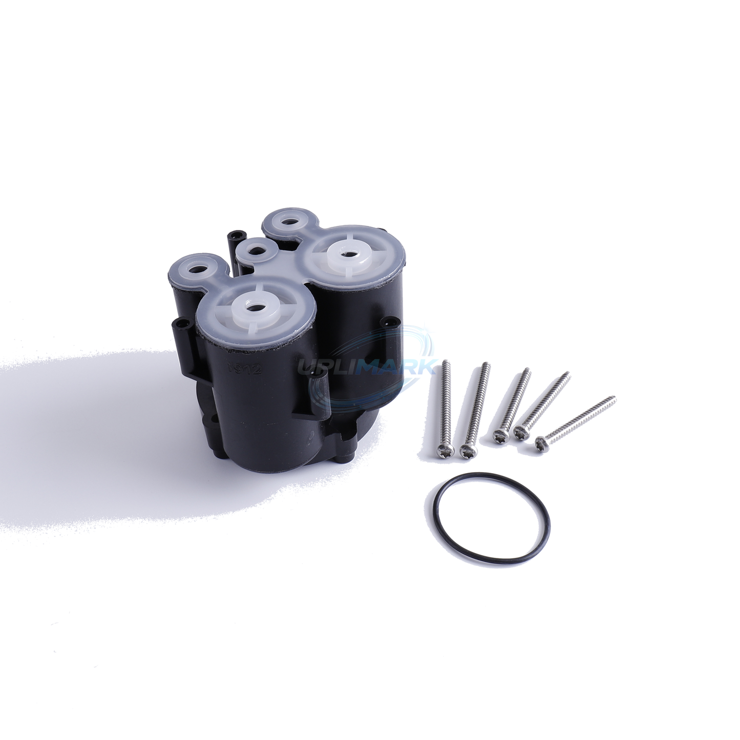 UVJ-X0230-01 main filter assembly front view with screws and O-ring for Videojet 1000 Series