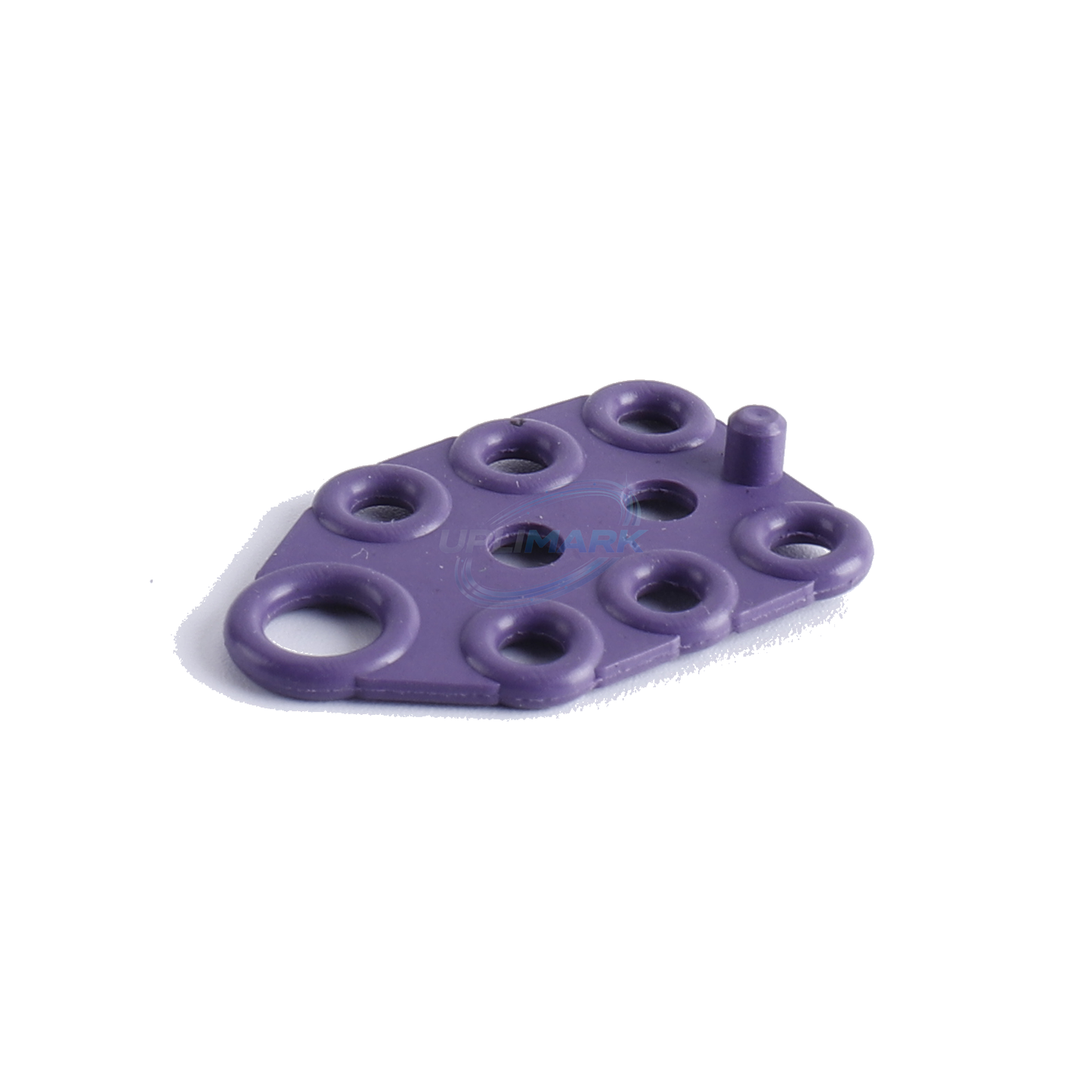 UVJ-X0239 purple manifold gasket low side view showing raised sealing rings