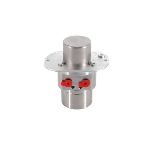 UVJ-X0495 black-ink pumphead clean front view with red fluid ports for Videojet 1000 Series