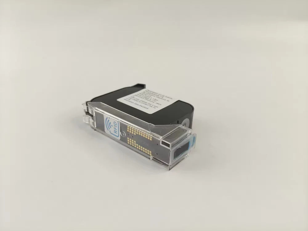 CH-4212W actual cartridge photograph showing nozzle end, protective clip and electrical contact side